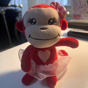 Hallmark Red Monkey Plush Toy with Heart and Tutu